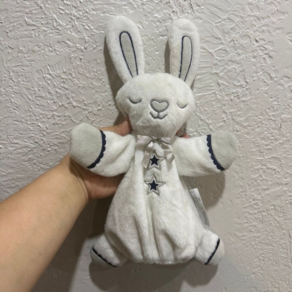 Blankets & Beyond Bunny Lovey Blue stars